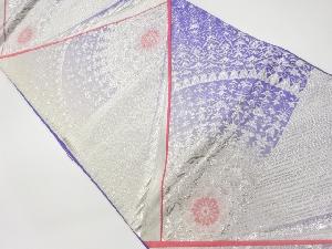 リサイクル 斜線に華文模様織出し袋帯